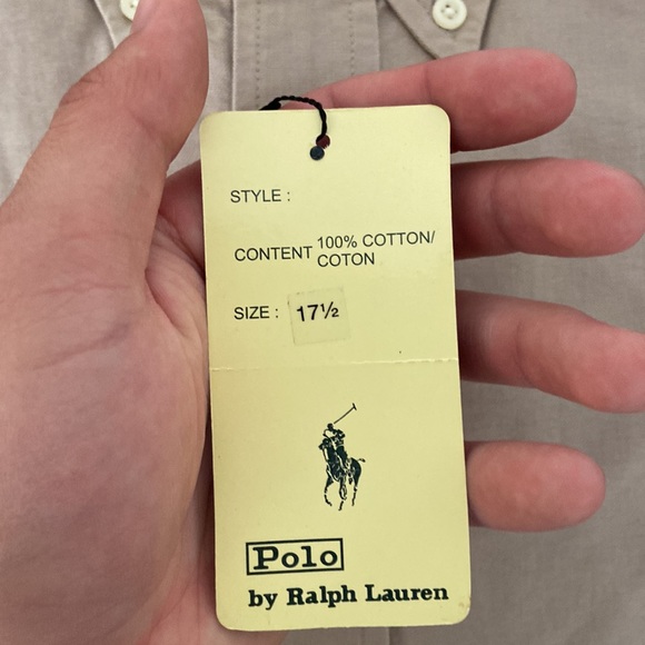 NEW Tan Ralph Lauren POLO Shirt Men's Long Sleeve Sz. Various - Picture 5 of 6